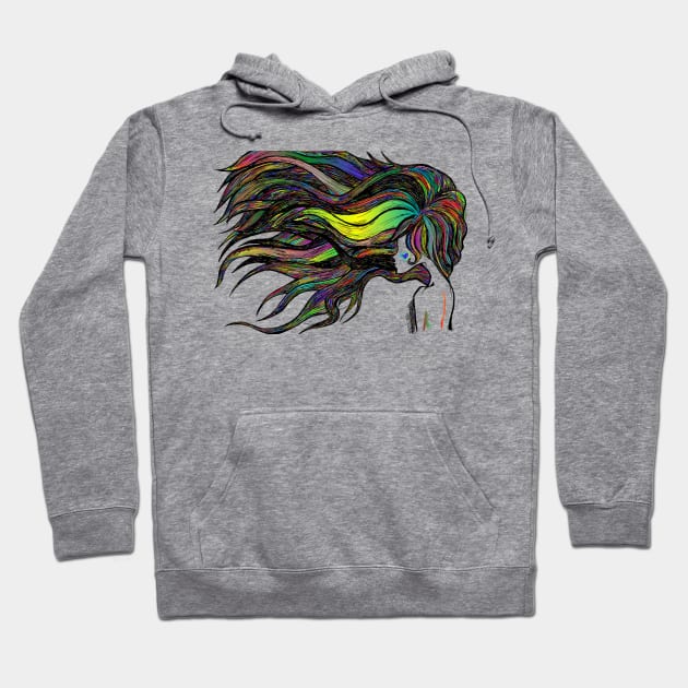 Woman Hair Colorful Hoodie by Better Than Pants